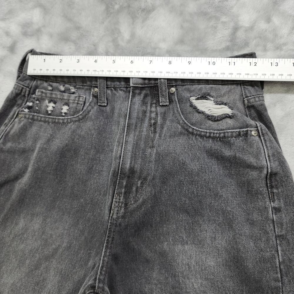 RSQ Jeans Womens Size 25 Gray 90s‎ Jean High Rise Tapered Leg Distressed Relaxed - Picture 9 of 13